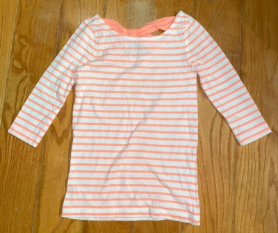 CRAZY 8: Camisa blanca de manga larga para niña con rayas naranja neón, talla M 7-8 Foto 1 de 3
