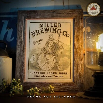Vintage Miller Beer Advertising Art Print 11X14 Tavern Home Bar Pub Decor Gift