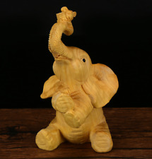 chinese folk art Yueqing boxwood carving figure tea pet: elephant 4 Crafts