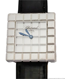 Chopard Ice Cube 18k White Gold Heavy Rare Ladies Large Watch