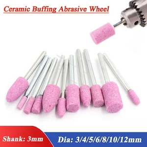 Grinding Ceramic Stone Buffing Abrasive Wheel 3mm Shank for Grinder Rotary Tool - Picture 1 of 5