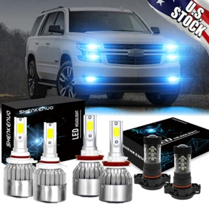 8000K Combo LED Headlight Bulbs High Low Beam+Fog Light for Tahoe 2015-19 - Picture 1 of 12
