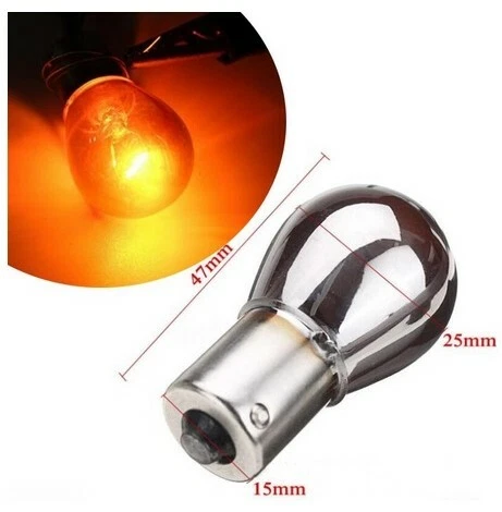 Ampoule BA15S Chrome P21W ORANGE 1156 pour Voiture Clignotants Utilitaires - Photo 1/1