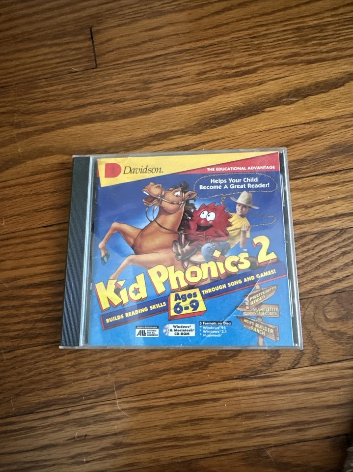 Kid Phonics 2 by Davidson Builds Reading Skills CD-ROM Windows 95 / 3.1 Mac  - Image 1 of 1
