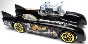 1998 HOT WHEELS DOUBLE VISION BULLWINKLE BLACK 1:64 DIECAST 3" CAR W/ GOLD RIMS - Bild 1 von 6