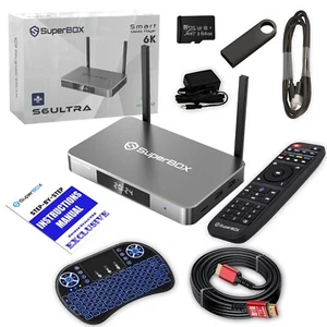 NUEVO Paquete SuperBox S6 Ultra con 8K HDMI, Tarjeta de 64 GB, USB 64 GB, Teclado Retroiluminado - Imagen 1 de 8