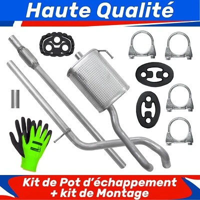 Kit de pot d'échappement pour Fiat Panda 2 II Hayon 1.1 1.2 (2003-12/2012) - Photo 1/4
