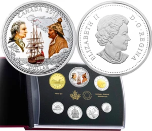 2018 SpecialEdition Silver Dollar Proof Set 7Coins 240e Captain Cook NootkaSound - Bild 1 von 4