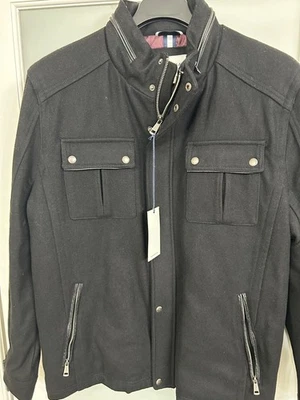 Chaqueta para hombre Cole Haan chaqueta negra mezcla de lana talla XXL (NUEVA CON ETIQUETAS)  Foto 1 de 4