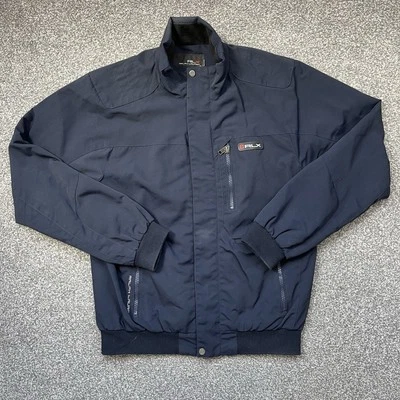 RLX Ralph Lauren Bomber Jacket Mens L Full Zip Navy Snap Softshell Button Down - Image 1 of 4