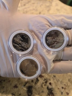 Qty 3..2005 S Silver Proof America the Beautiful Quarters  - Image 1 of 4