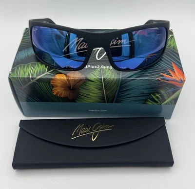 Maui Jim Peahi B202-2M - Armação de borracha preta fosca / Lente azul havaiana - Imagem 1 de 4