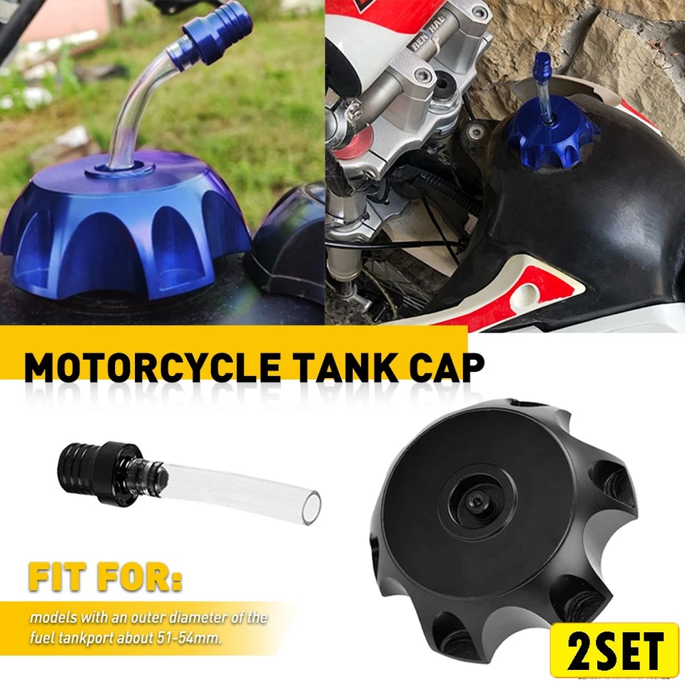 2Set Fuel Gas Vent Cap Tank Air Valve Tube Breather Pit Dirt Bike Motorcycle Alu - Imagem 1 de 4