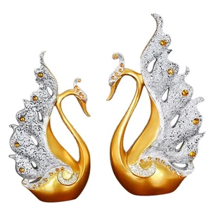 Adornos de pavo real de escritorio escultura de pavo real buena moral para oficina (30 cm/11,8i... - Imagen 1 de 9