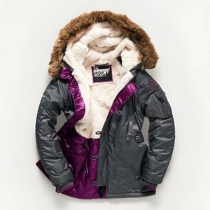 Superdry Size M Flight Jacket Project Warm Winter Coat Parka Hooded Lined £125 - Picture 1 of 13
