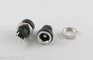 100x Copper 5.5mm x 2.5mm 3A DC Socket Power Charger Plug Panel Mount Screw Nut - Picture 1 of 4