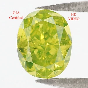 GIA Certified Natural Loose Oval Cut Yellow Green Color Diamond 0.77 CT KDL4056 - Picture 1 of 10