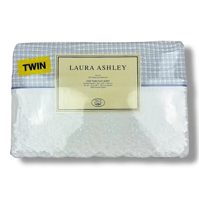 New Laura Ashley Home Sophia Flat Sheet Vintage Twin Flat Sheet French Country - Image 1 of 4