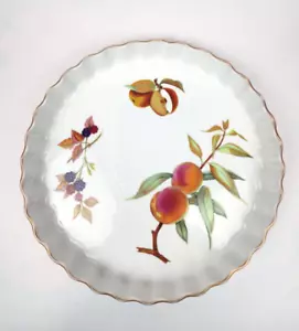"Plato Quiche Royal Worcester Evesham dorado, festoneado, acento dorado, 8"" X 1""" - Imagen 1 de 2