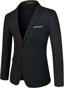 Wehilion Men's Slim Fit Black *Jacket Only * XL 44R Notch Lapel 2 Button - Picture 1 of 3