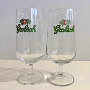 Grolsch Beer Glasses Tapered Stemmed 250ml/8.45oz 16cm/6.4" High x 2 - Picture 1 of 6