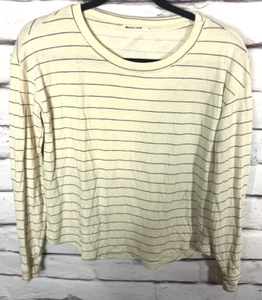 NWOT Marine Layer Women's Size S Yellow/Black Striped Long Sleeve Shirt - Picture 1 of 5