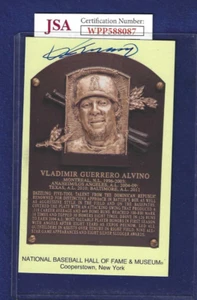 Vladimir Guerrero Baseball HOF Autographed Plaque Postcard Expos Angels JSA COA - Picture 1 of 1