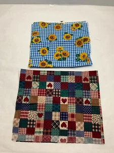 Cranston Print Works Fabric remnant hearts and sunflower lot 2 crafts quilting - Picture 1 of 4