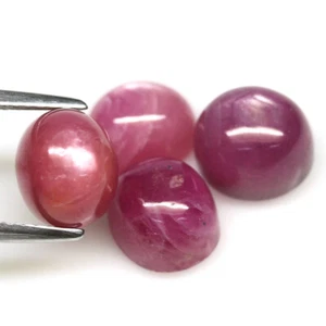 14.06 CT. Heated 4Pcs Pink Red Ruby Madagascar Oval Cabochon - Picture 1 of 4