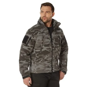 Men's Black Camo Special Ops Tactical Soft Shell Jacket by Rothco - Picture 1 of 11