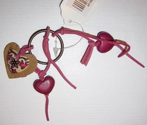 Herzen aus Leder + Holz Taschenanhänger Schlüsselanhänger NEU (Sparpreis) - Bild 1 von 1