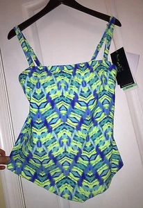 Nwt Coco Reef Schal Bandeau Tankini Badeanzug Top Damen Voll Uw Bh Körbchen 34C - Picture 1 of 5