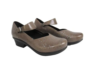 ABEO Cassie Mary Jane Slip Resistant Gray Studded Shoes Clogs - Picture 1 of 13