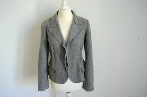 LANVIN Paris Mantel Blazer Jacke D 38 FR38 100% Wolle Haute Couture grau meliert - Bild 1 von 5