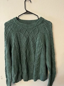 Gap Fisherman Pullover Damen Large grün Zopfmuster Rundhals Pullover - Bild 1 von 5