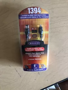 Belkin 1394 Digital Connect 6 Ft Long 6-Pin to 4-Pin Cable SEALED FAST SHIPPING - Picture 1 of 3