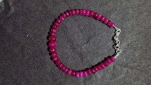 Natural Red Ruby Smooth Gemstone 925 Sterling Silver 9,10,11" String Bracelets - Picture 1 of 8