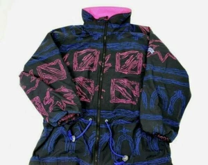 Chaqueta de esquí vintage OP para mujer talla mediana negra, rosa, azul - Imagen 1 de 4