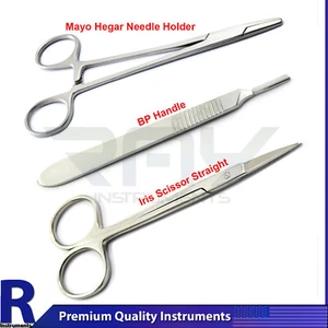 Sutura de tijera de iris quirúrgico dental Mayo Hegar Soporte de agujas Cirugía Bp Mango - Imagen 1 de 4