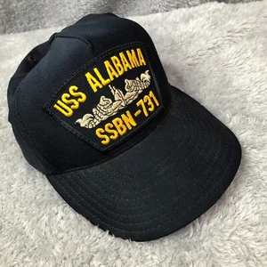 VTG USS Alabama SSBN-731 Snapback Hat Black Navy USA Made North Star - Picture 1 of 8