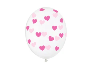 Palloncini 30 cm, cuori, Crystal Clear (1 VPE / 6 pz.) - Foto 1 di 2