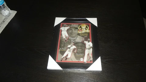11 X 14  FRAMED RAWLINGS 50TH ANNIVERSARY REDS GOLD GLOVE WINNERS BENCH, MORGAN Cover