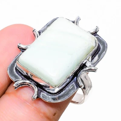 Anello gioiello in argento sterling 925 fatto a mano con pietra preziosa dias... - Immagine 1 di 4