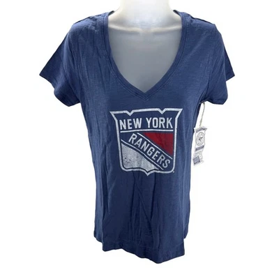 47 Brand New York Rangers NHL Camiseta Suave Cuello en V Mujer Grande Azul NUEVA Foto 1 de 4