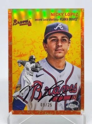 Nicky Lopez 2023 Topps Chrome Platinum Toile White/Orange Refractor Braves /25 - Image 1 of 2