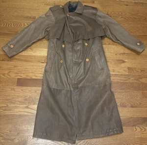 Chaqueta gabardina vintage Adventure Bound Wilsons para hombre M mediana de cuero marrón - Imagen 1 de 15