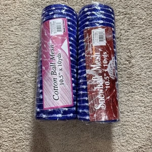 Snowball Cotton Ball Mesh 10.5” X 10 Yards Lot Of Two Royal Blue And White - Picture 1 of 6