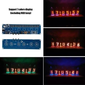Nixie Tube Clock LED Clock Kit 7-color Display Integrated IC Driver PCB Material - Afbeelding 1 van 11