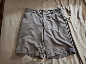 Greg Norman Tasso Elba Golf Shorts Mens 34 Gray Flat Front Lightweight Athletic - Picture 1 of 9