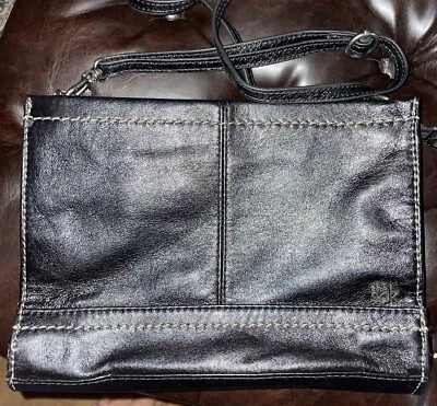 Sak Iris черный кожаный маленький 3-сторонний клатч через плечо наплечная сумка - Изображение 1 из 4